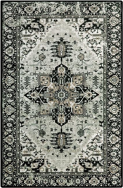 Non-Slip Distressed Vintage Persian Oriental, Small Accent Throw Low Pile Traditional Area Rug - 2' X 3'