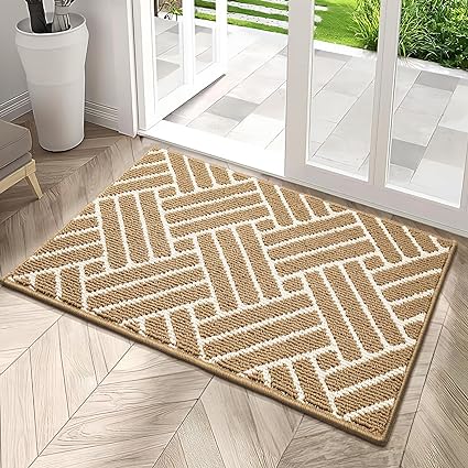 Non Slip Kitchen Runner Rug, Absorbent Resist Dirt Kitchen Floor Mat for Sink, Home, Door, Entrance, Outdoor, Machine Washable, 19.5"x31", Brown