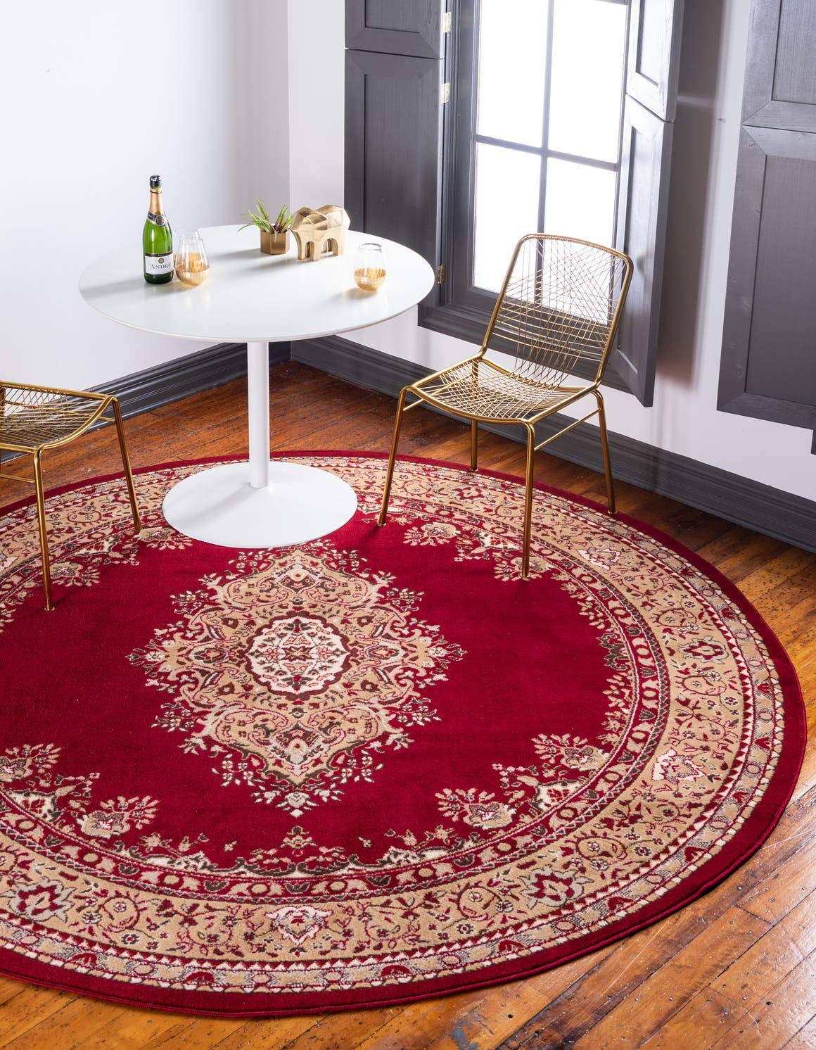 Traditional Medallion Burgundy Soft Area Rug