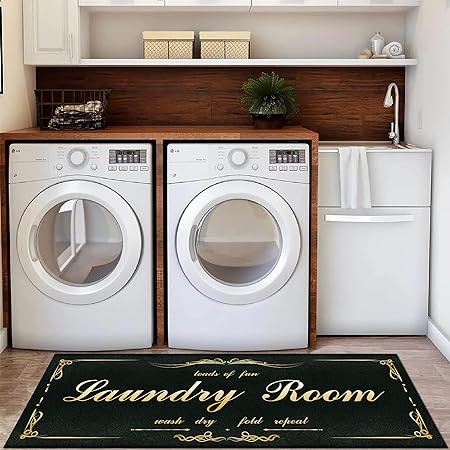 Laundry Room Rug 20"X59", Farmhouse Runner Rug Non Slip Waterproof Laundry Room Mat Floor Carpet for Kitchen, Washhouse, Mudroom