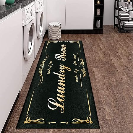 Laundry Room Rug 20"X59", Farmhouse Runner Rug Non Slip Waterproof Laundry Room Mat Floor Carpet for Kitchen, Washhouse, Mudroom