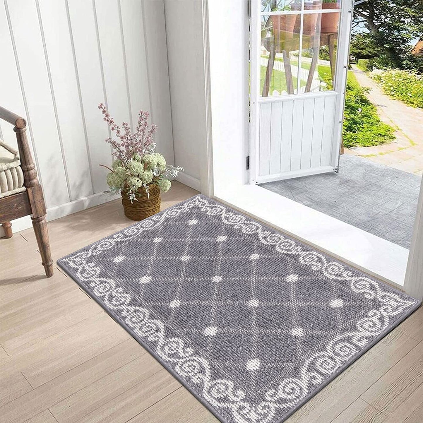 Washable Modern Kitchen Mat, Non Slip Entryway Rug, Entrance, Hallway, Bedroom, Kitchen and Laundry Room