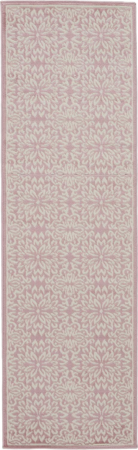 Transitional Floral Ivory/Pink Area Rug
