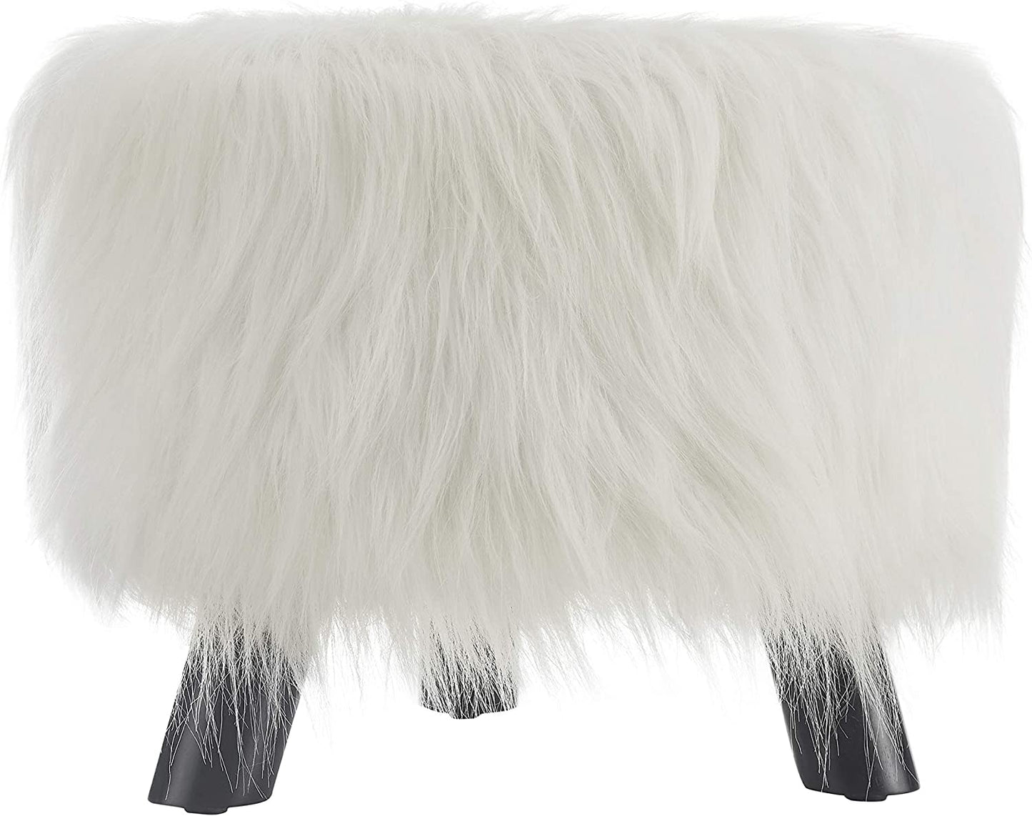 Flokati Foot, 16-Inch, White Stool