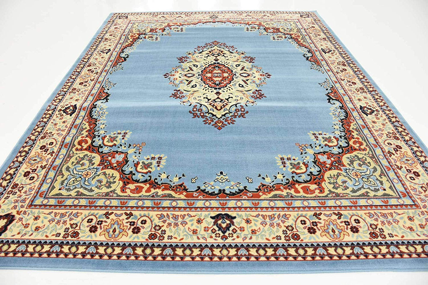 Traditional Light Blue Soft Area Rug