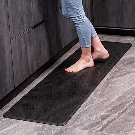 Anti Fatigue Cushioned Non Slip Standing Mats for Home Kitchen Sink Office Standing Desk Standup Desk Riser Laundry (Black, 17.3" x28"+17.3" x28"-0.47")