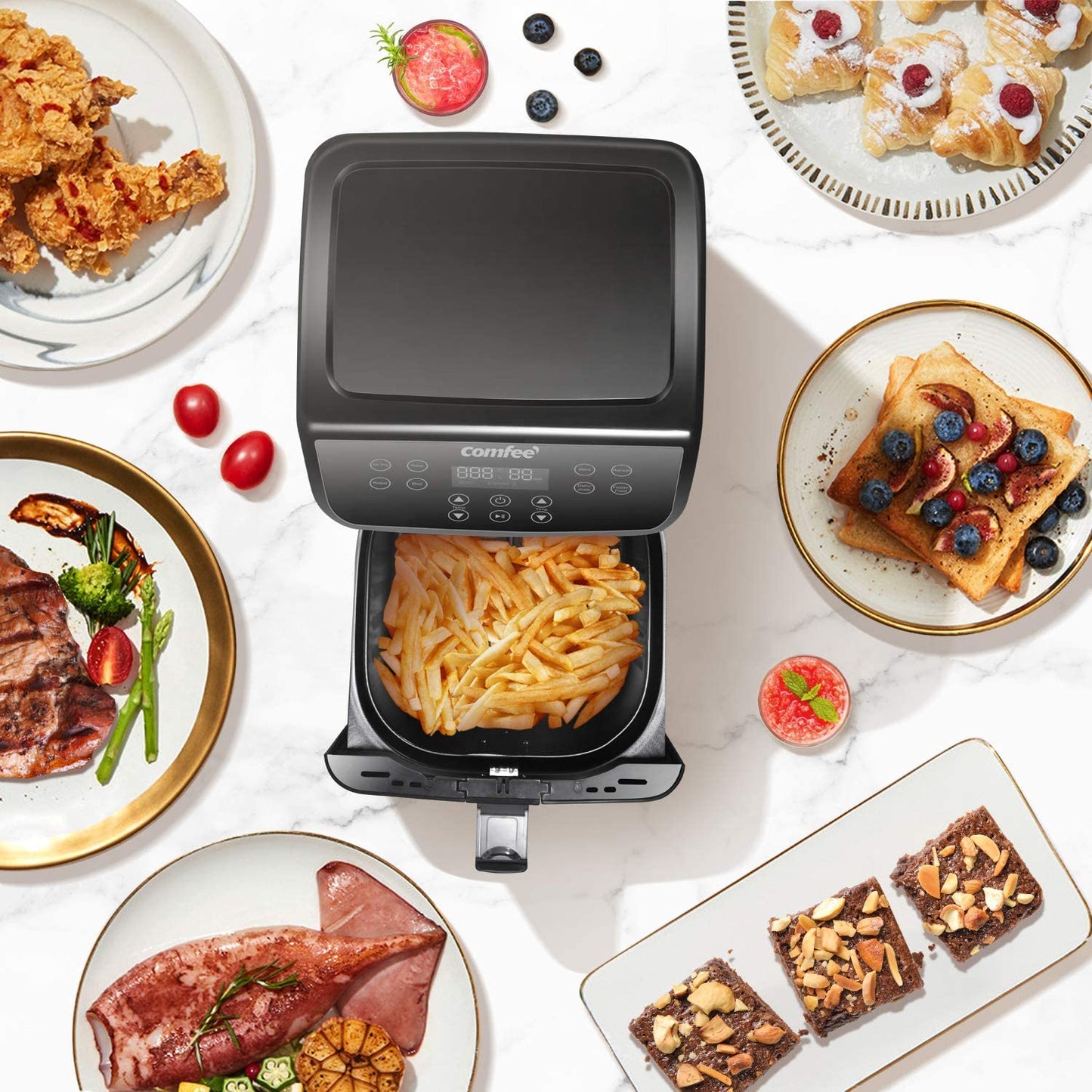 5.8 Quart Digital Air Fryer, Toaster Oven & Cooker, 1700W