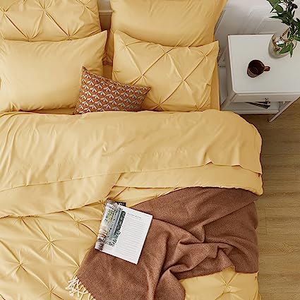 Queen Comforter Set - 7 Pieces, Bed in a Bag with Flat Sheet and Fitted Sheet, Pillowcases & Shams