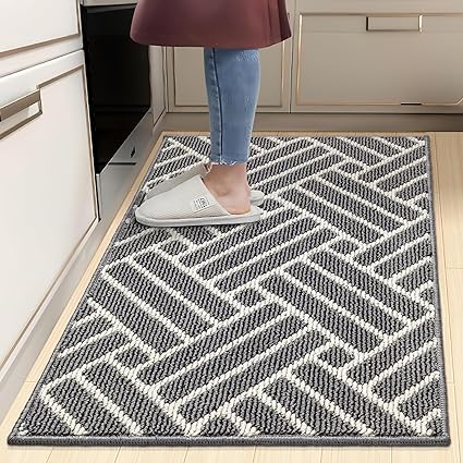 Non Slip Kitchen Runner Rug, Absorbent Resist Dirt Kitchen Floor Mat for Sink, Home, Door, Entrance, Outdoor, Machine Washable, 19.5"x31", Brown