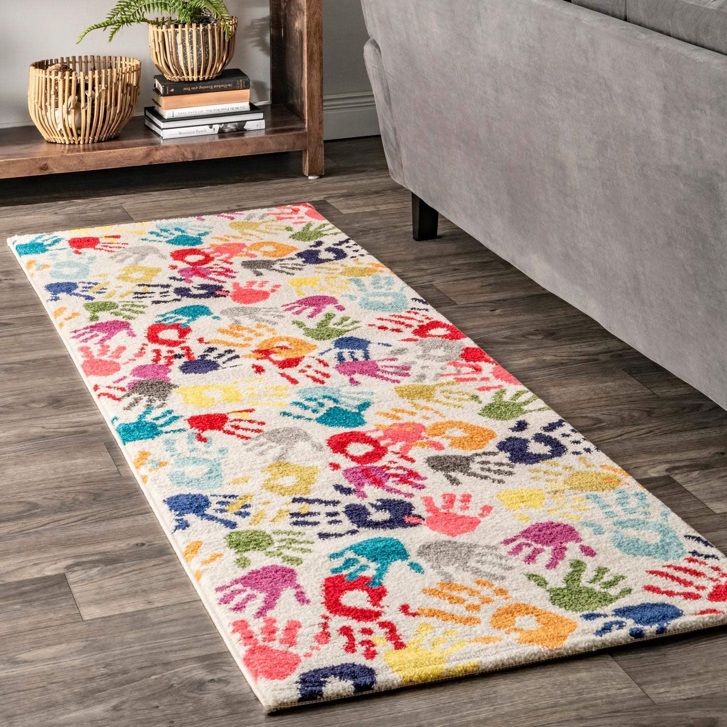 nuLOOM Handprint Nursery Kids Area Rug, 5' x 8', Multi