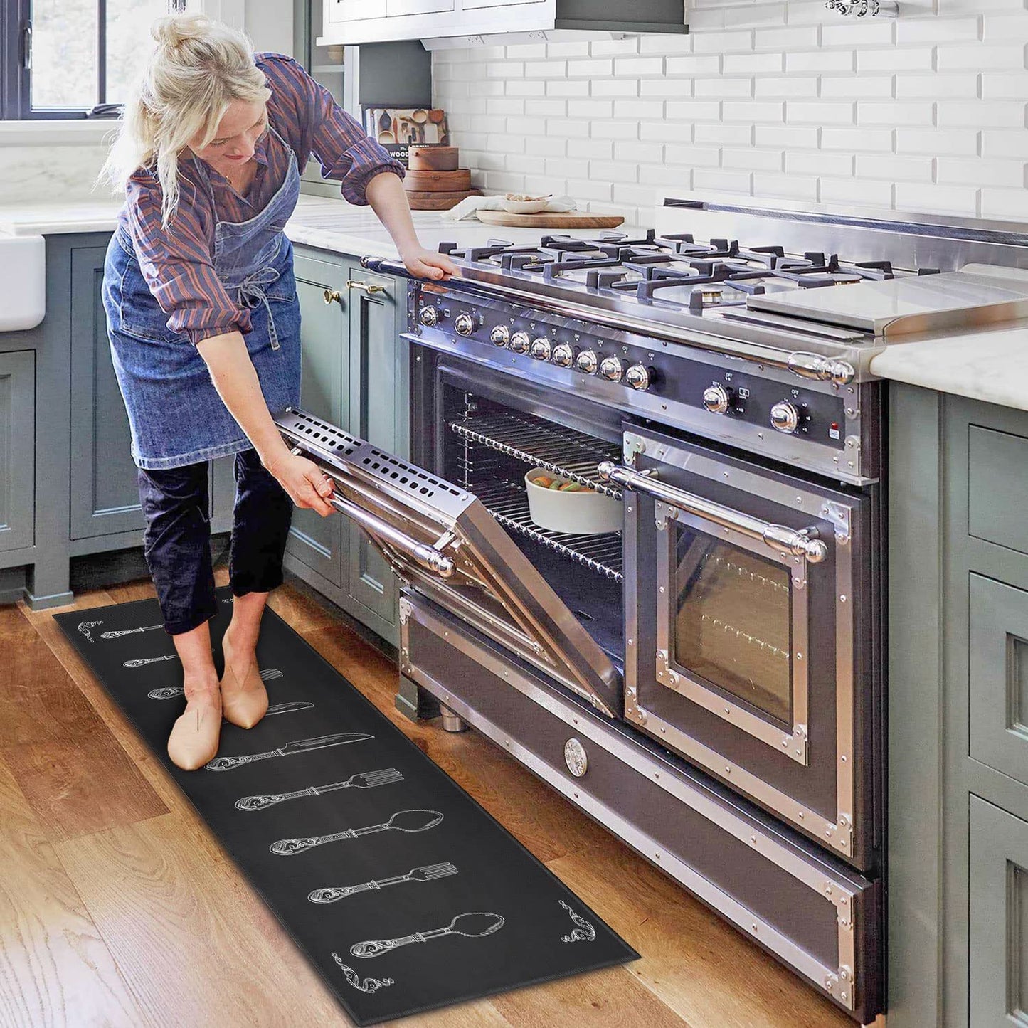 Set of 2 Wine Kitchen Decor Stain Resistant 17 x47.2+17inx30in