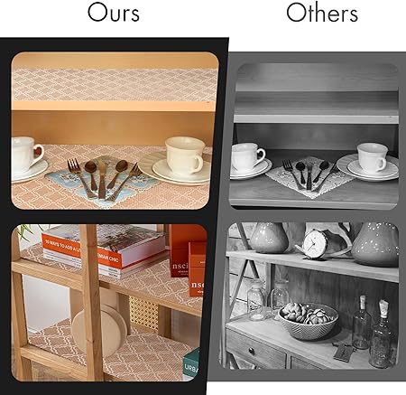 Non-Slip Waterproof Cabinet Liner with Modern Pattern -Durable EVA Washable Refrigerator Drawers Mat for Shelves, Pantry(11.8" x 236")