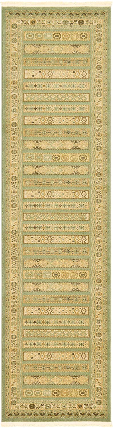 Tribal Pattern Light Green Soft Area Rug