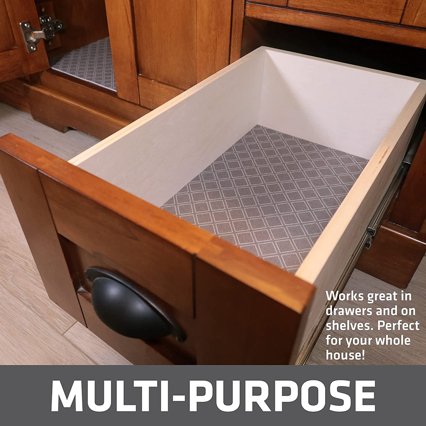 Under Sink, Waterproof Cabinet Protection, Absorbent Shelf Liners, Slip-Resistant, Non-Adhesive, Machine Washable, Durable Mats (USA Made)(24”x29”)(Charcoal)