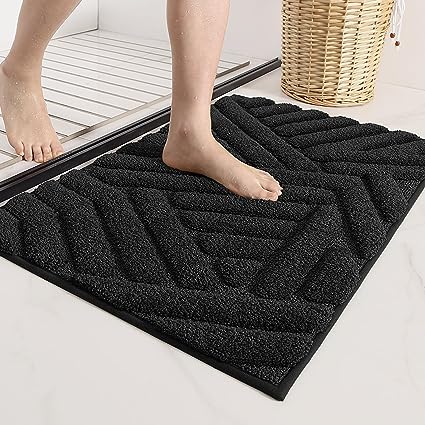 Upgraded White Bathroom Rugs - Refresh Your Bathroom with Color G Absorbent Microfiber Bath Mat - Non Slip, Soft, Washable, Quick Dry, 16”x24” Small Bath Rug Bathroom Carpet for Shower