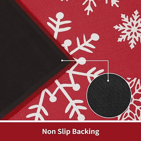 Washable Decorative Non Skid Christmas Kitchen Runner Mat, 17"x29"+17"x47"