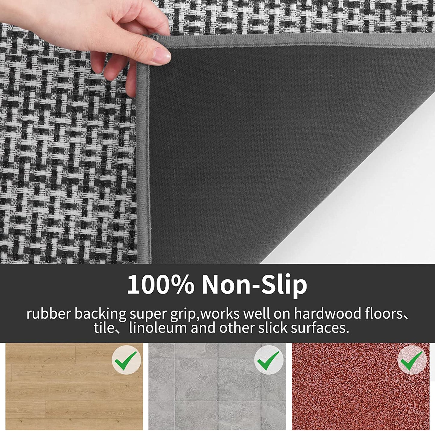 Non Skid Washable,2 Pieces Set Kitchen Rugs - (Light Brown, 20"x32"+20"x48")