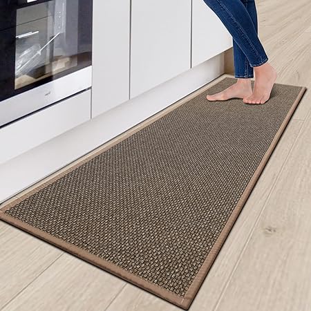 Non Skid Washable, Absorbent Kitchen Runner Rug, Kitchen Floor Mats for in Front of Sink, Laundry Room Rug, Doormat, Entryway Rugs Indoor(Black,20" x 32")