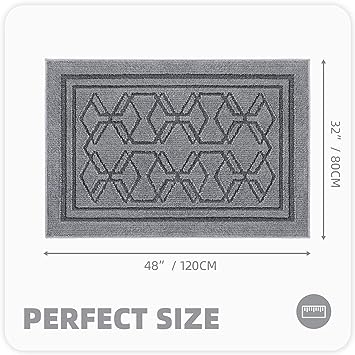 18"x32" Entryway Rug Blue Door Mats Indoor Entrance, Non Slip Absorbent Front Doormat, Washable Low-Profile Entry Rugs for Inside House