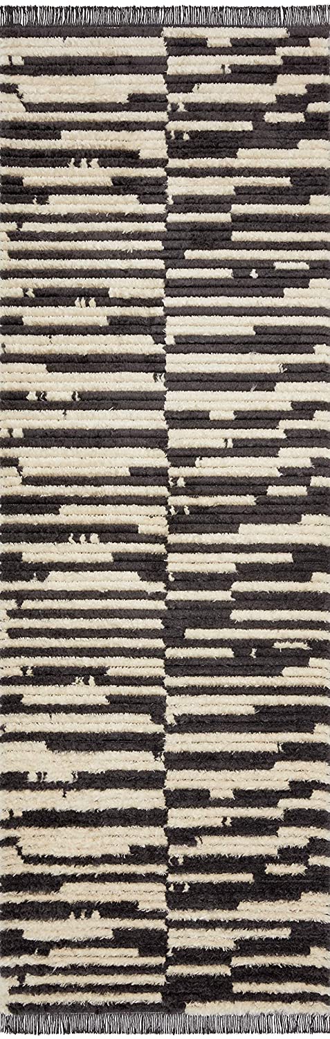 Alice ALI-03 Cream / Charcoal Geometric Soft Area Rug