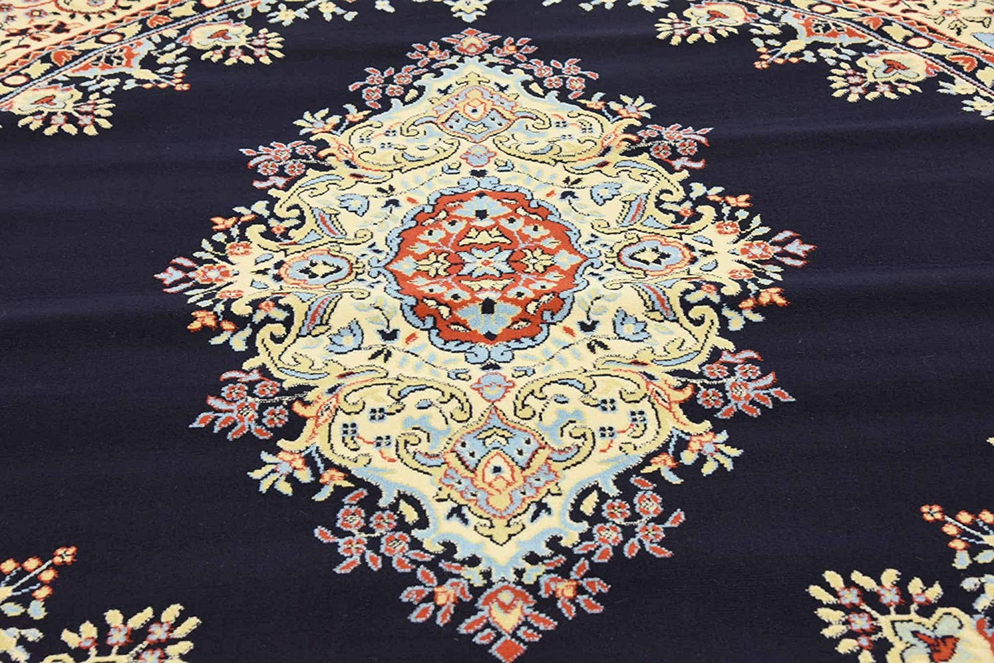 Traditional Navy Blue Soft Area Rug