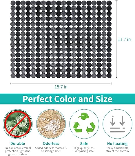 Adjustable Protector Easy to Clean Dish Drying Mats, 15.8 x 11.8 inch (Black)