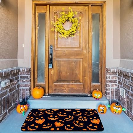 Halloween Non Slip Cushioned 20 x 39 Inch Jack-O'-Lantern Doormats