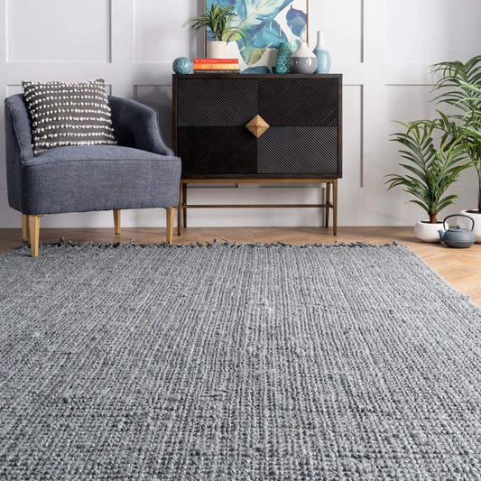 Chunky Loop Grey Jute Rug