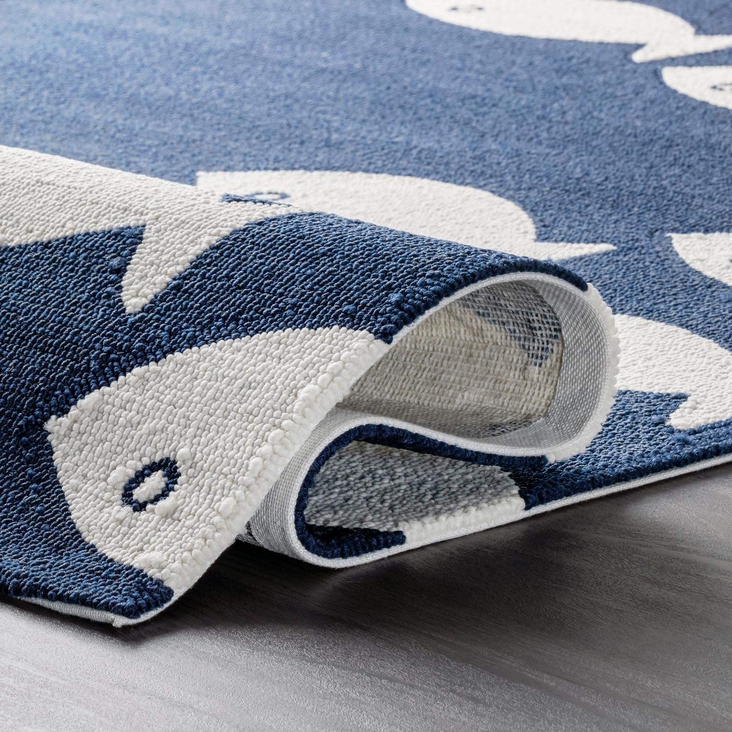 Vivienne Hand Hooked Indoor/Outdoor Soft Area Rug Navy