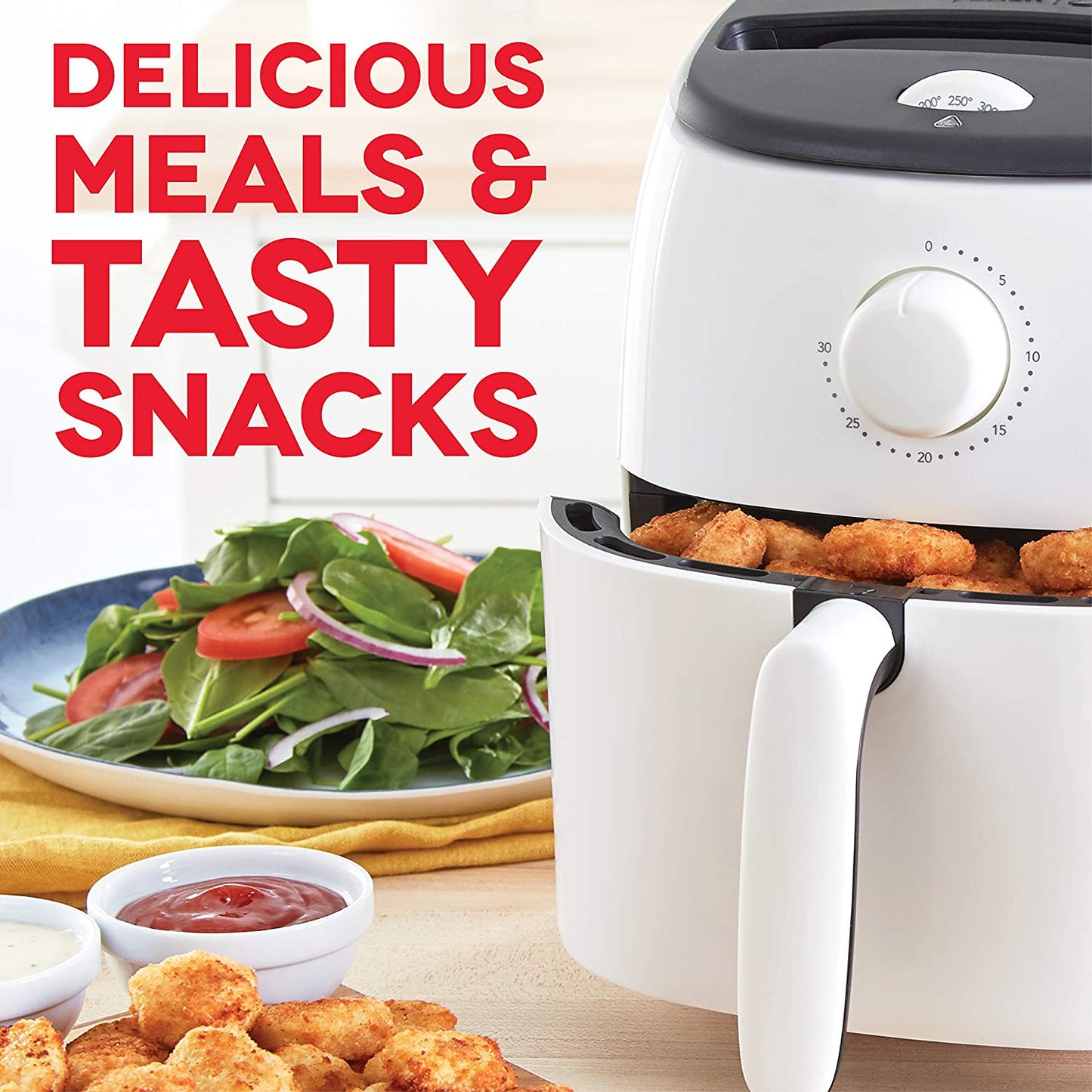 2.6 Qt Air Fryer 1000 watts, Oven Cooker W/ Temperature Control, Recipe Guide