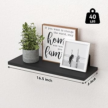 Set of 6 Wood Floating Wall Mounted