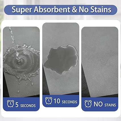 【2 PCS】 Non Skid Kitchen Runner Rug Absorbent Resist Dirt, Kitchen Floor Mat Waterproof Comfort Standing Mat for Kitchen,Home Office,Sink,Laundry（Dark Gray）