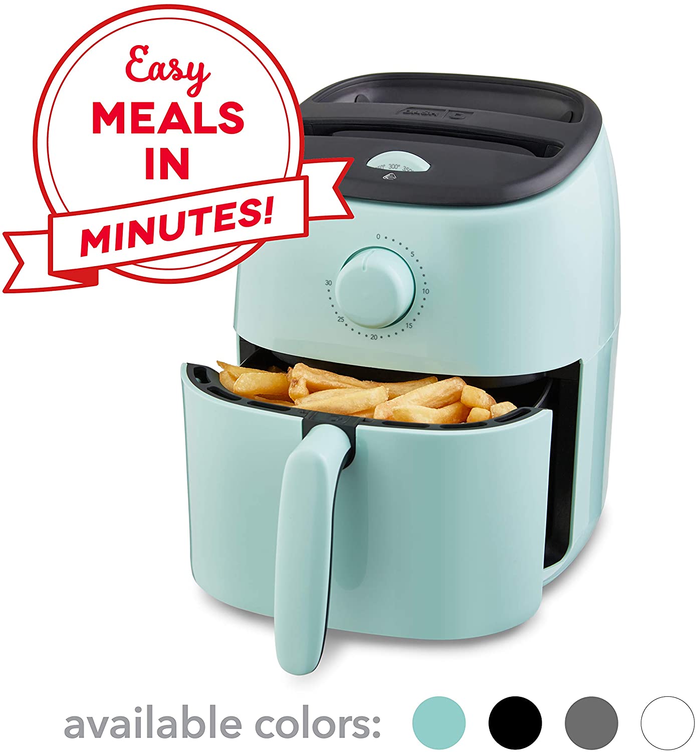 2.6 Qt Air Fryer 1000 watts, Oven Cooker W/ Temperature Control, Recipe Guide