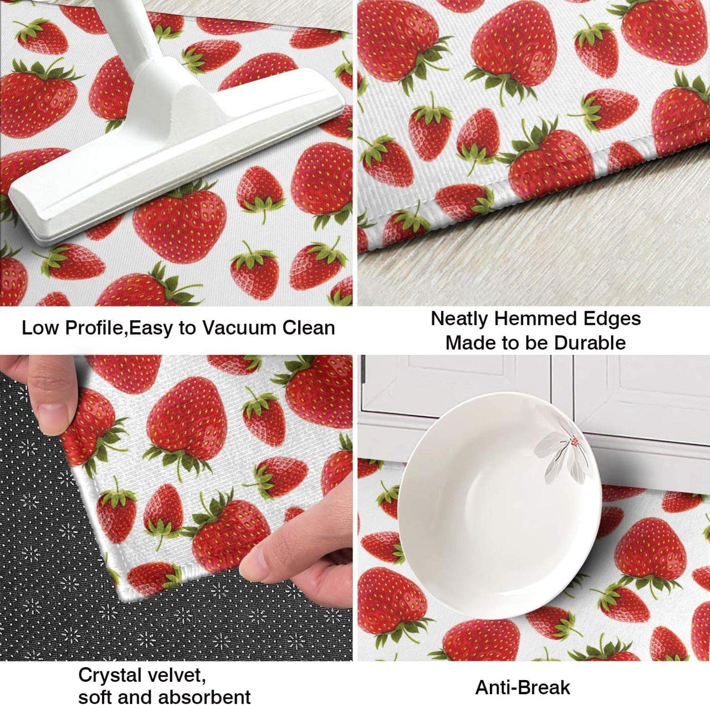 Strawberry Cat Kitchen Mats Set 2 Piece