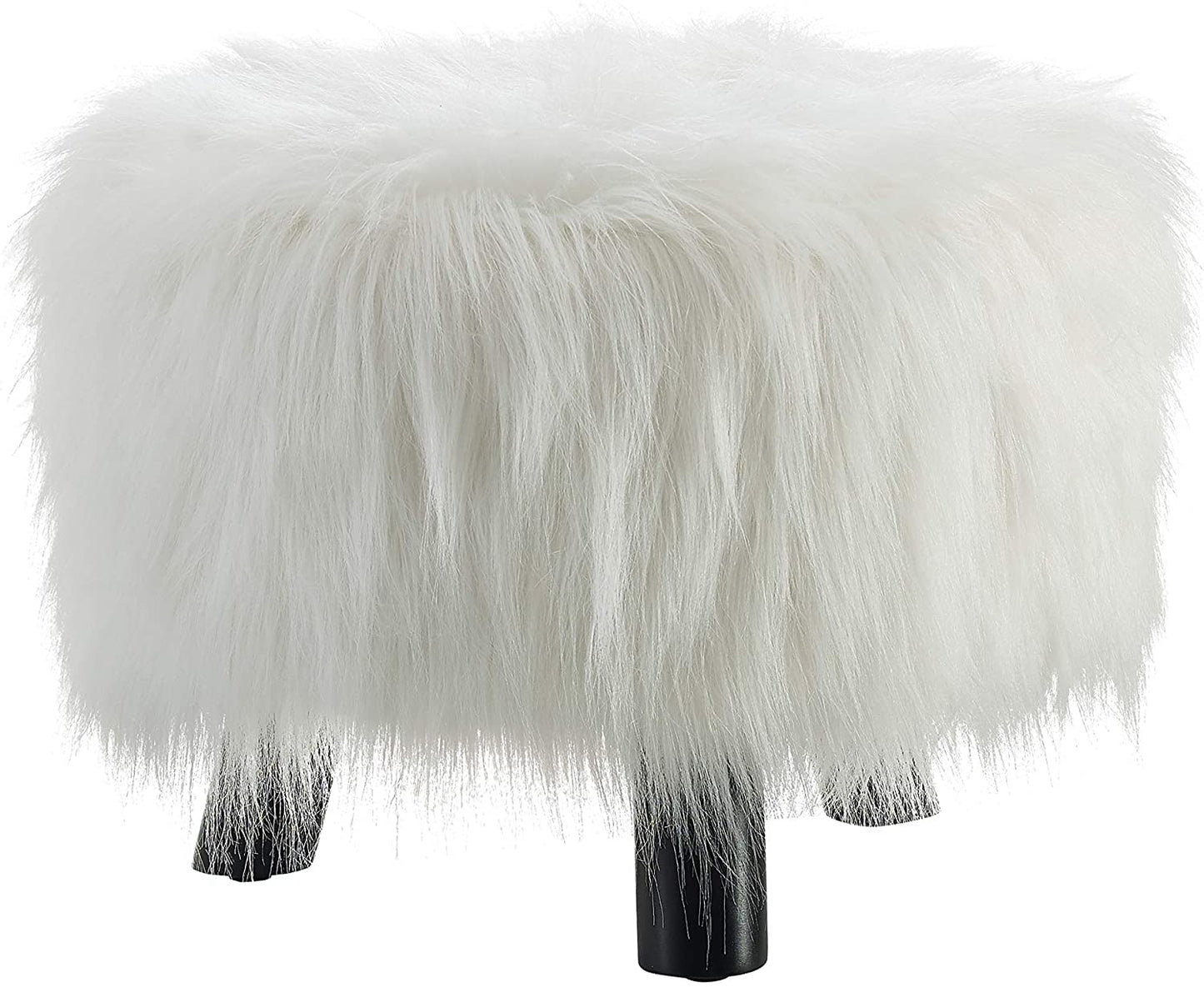 Flokati Foot, 16-Inch, White Stool