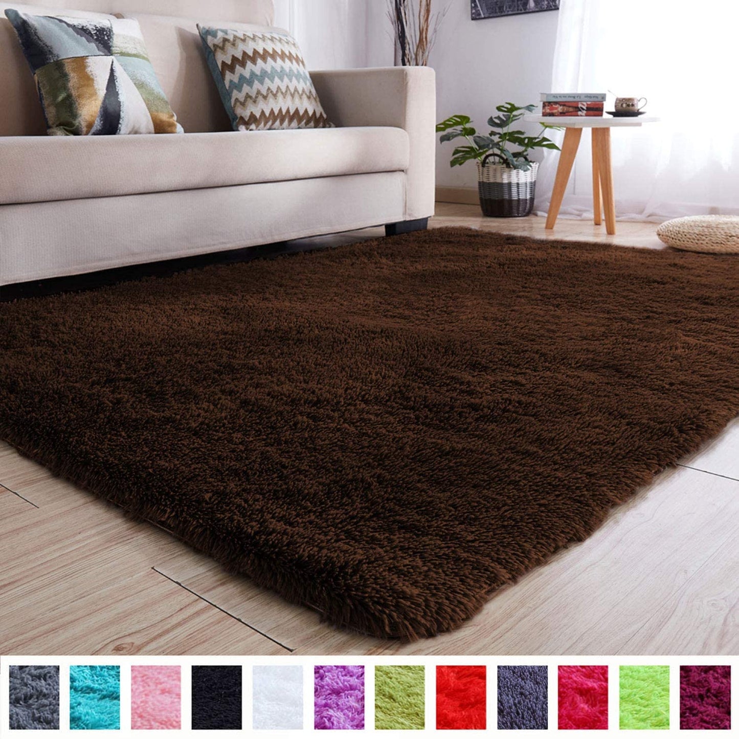 Velvet Indoor Fluffy Extra Comfy Soft Shag Area Rug