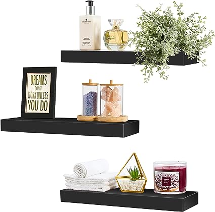 Storage - 16" Floating Shelves for Wall - Set of 3