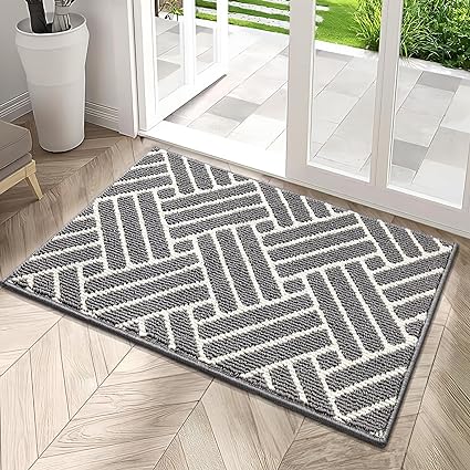 Non Slip Kitchen Runner Rug, Absorbent Resist Dirt Kitchen Floor Mat for Sink, Home, Door, Entrance, Outdoor, Machine Washable, 19.5"x31", Brown