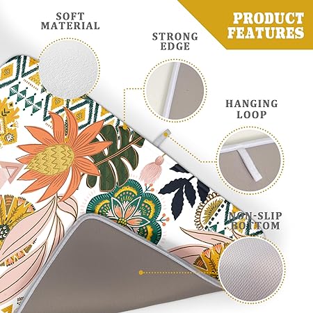 Absorbent Black Marble Dish Drying Mat Luxury Golden Kitchen Counter Mat, 18x24 inch