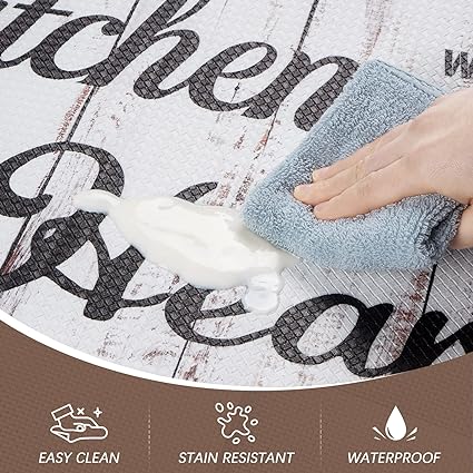 Anti Fatigue Cushioned Washable Kitchen Rug 2 Piece, 17 x 47 and 17 x 30 Inches