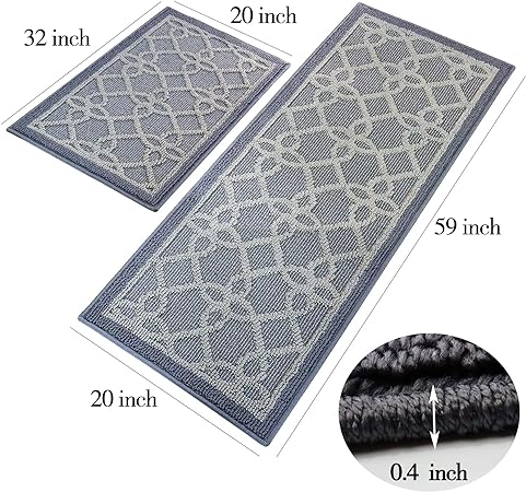 Machine Washable Non Skid Absorbent Resist Dirt Kitchen Standing Mat Of 100% Polypropylene,