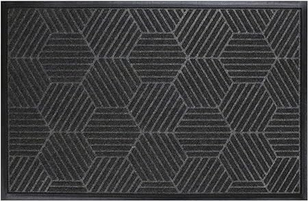 WaterHog Silver - Commercial-Grade Entrance Mat with Honeycomb Pattern & Rubber Border - (Greige, 2' x 3')