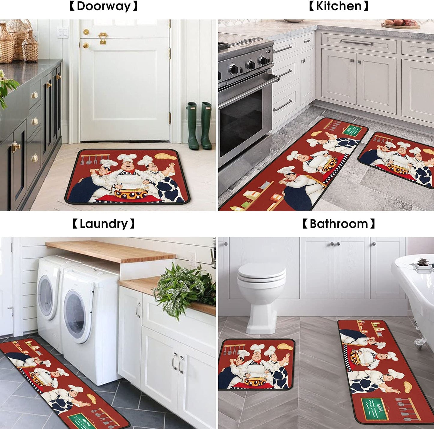 Set of 2 Wine Kitchen Decor Stain Resistant 17 x47.2+17inx30in