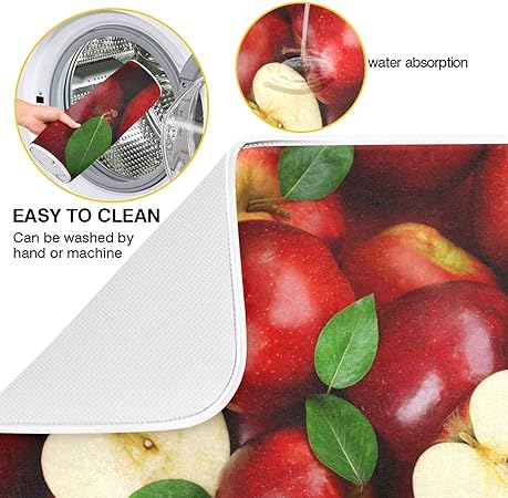 Absorbent Microfiber Protector for Kitchen Countertops 16 X 18 Inch Natural Fresh Fruits Dry Dishes Pads Tableware Mats