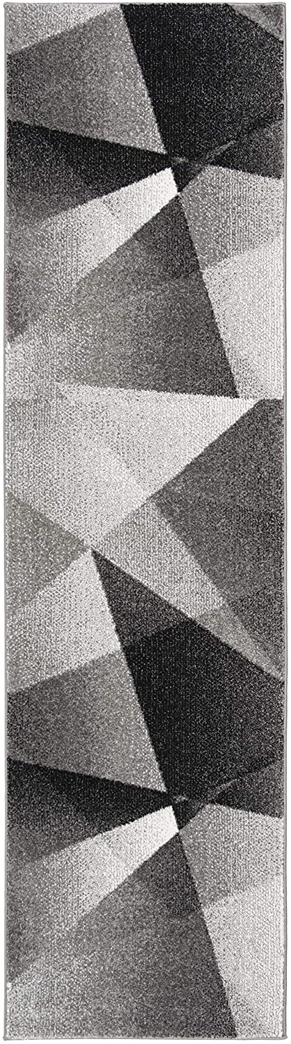 Porcello Collection Modern Abstract Soft Area Rug Light Grey / Charcoal