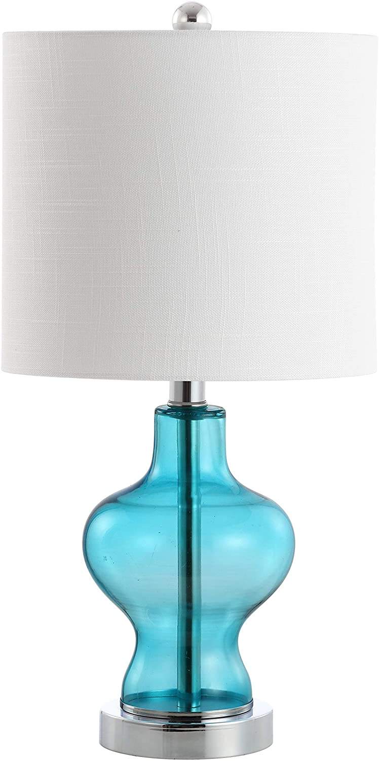 Mer 20.5" Glass/Metal LED Lamp Aqua