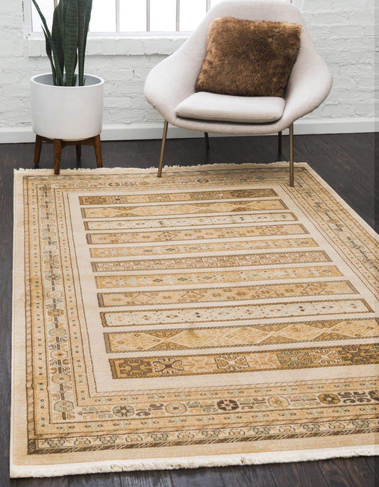 Tribal Pattern Beige Soft Area Rug