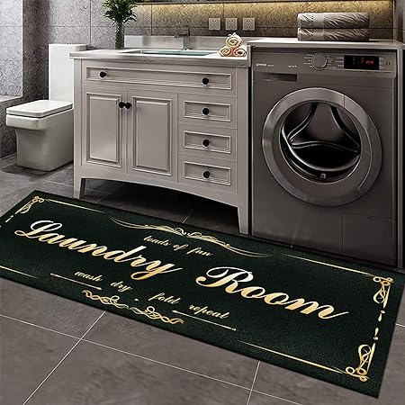 Laundry Room Rug 20"X59", Farmhouse Runner Rug Non Slip Waterproof Laundry Room Mat Floor Carpet for Kitchen, Washhouse, Mudroom