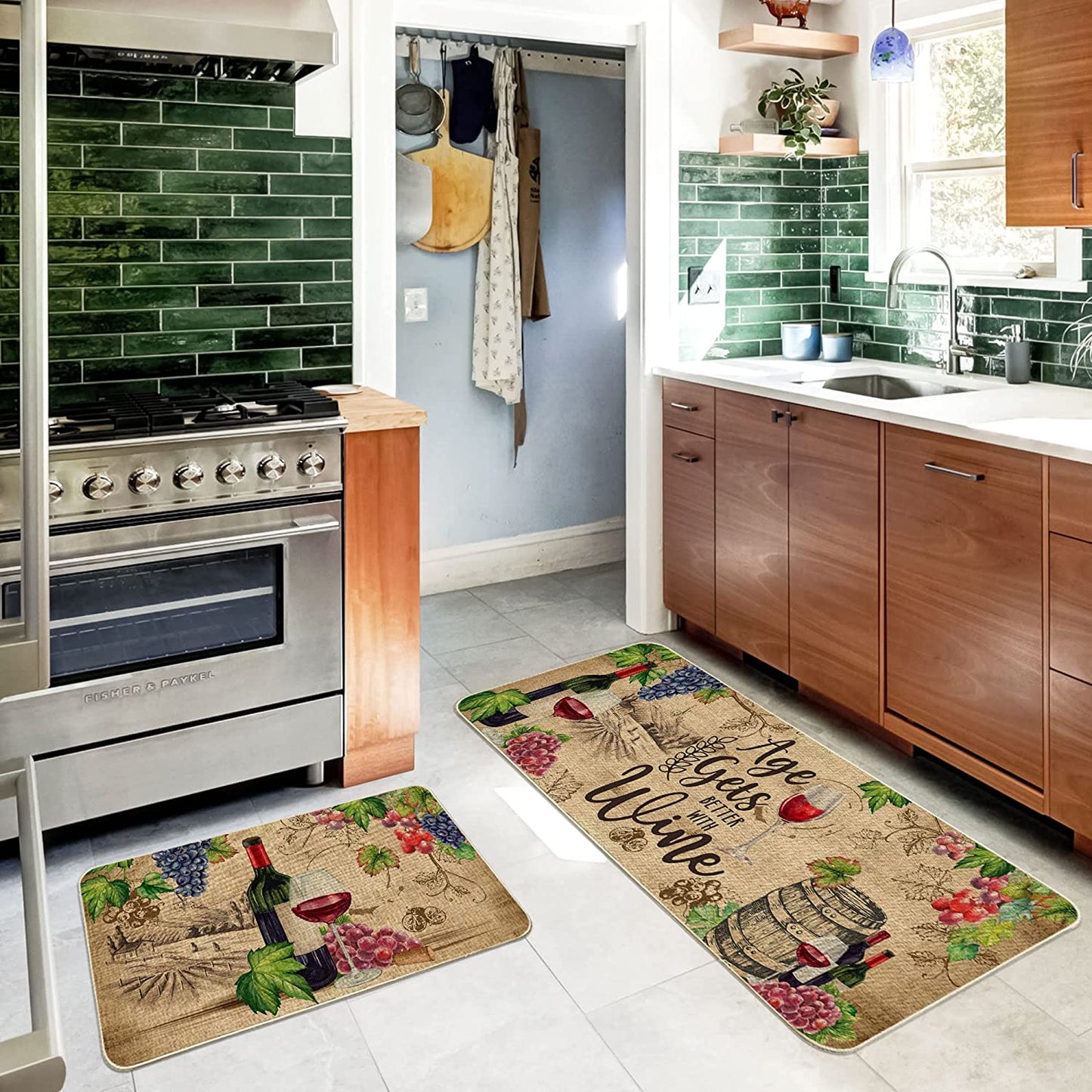 Set of 2, Anti Fatigue  Floor Non-Slip You are My Sunshine Kitchen Decor Holiday Decorations-17x29 and 17x47 Inch