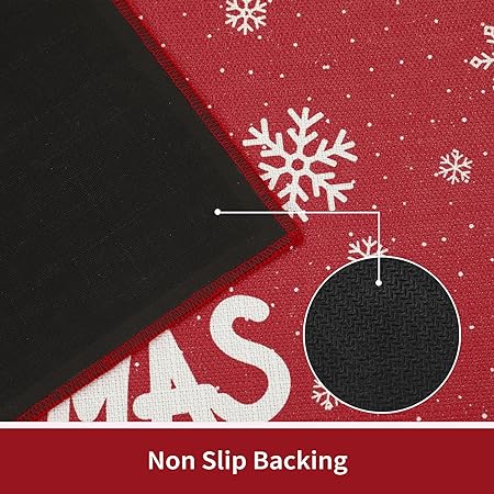 Washable Decorative Non Skid Christmas Kitchen Runner Mat, 17"x29"+17"x47"